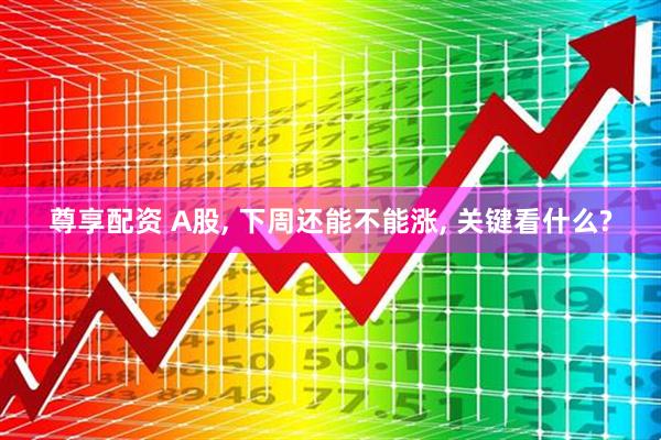 尊享配资 A股, 下周还能不能涨, 关键看什么?